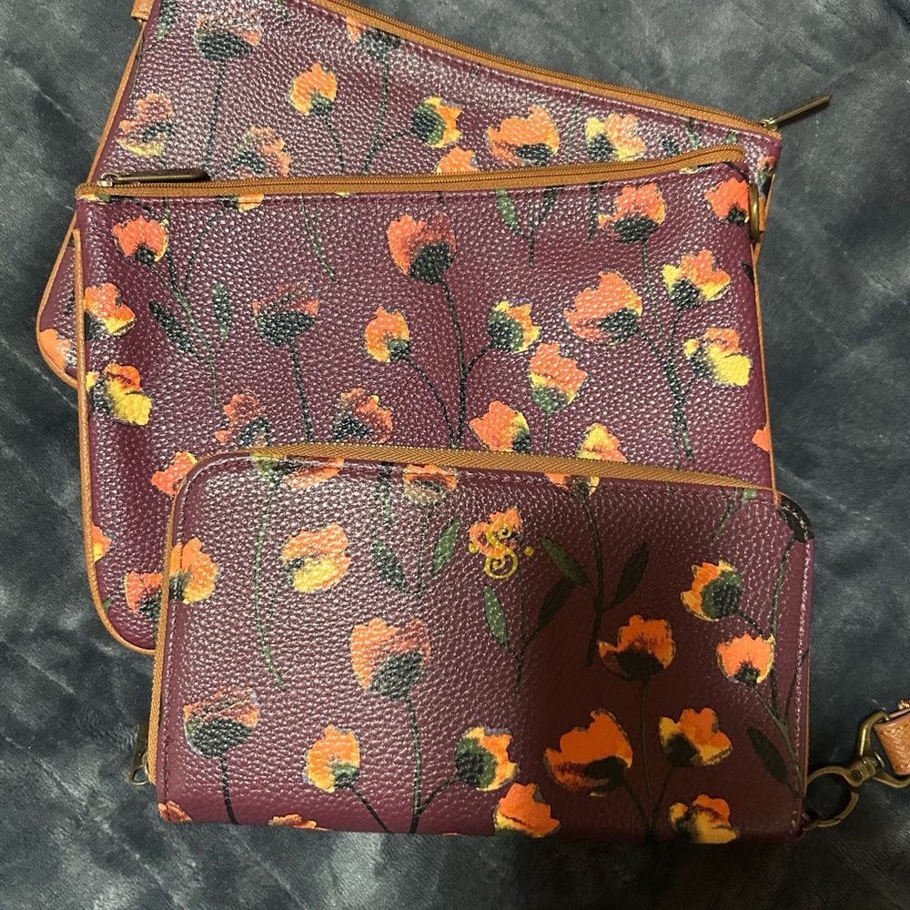 Thirty one Floral Patterned Women's Wallet and Bag Set